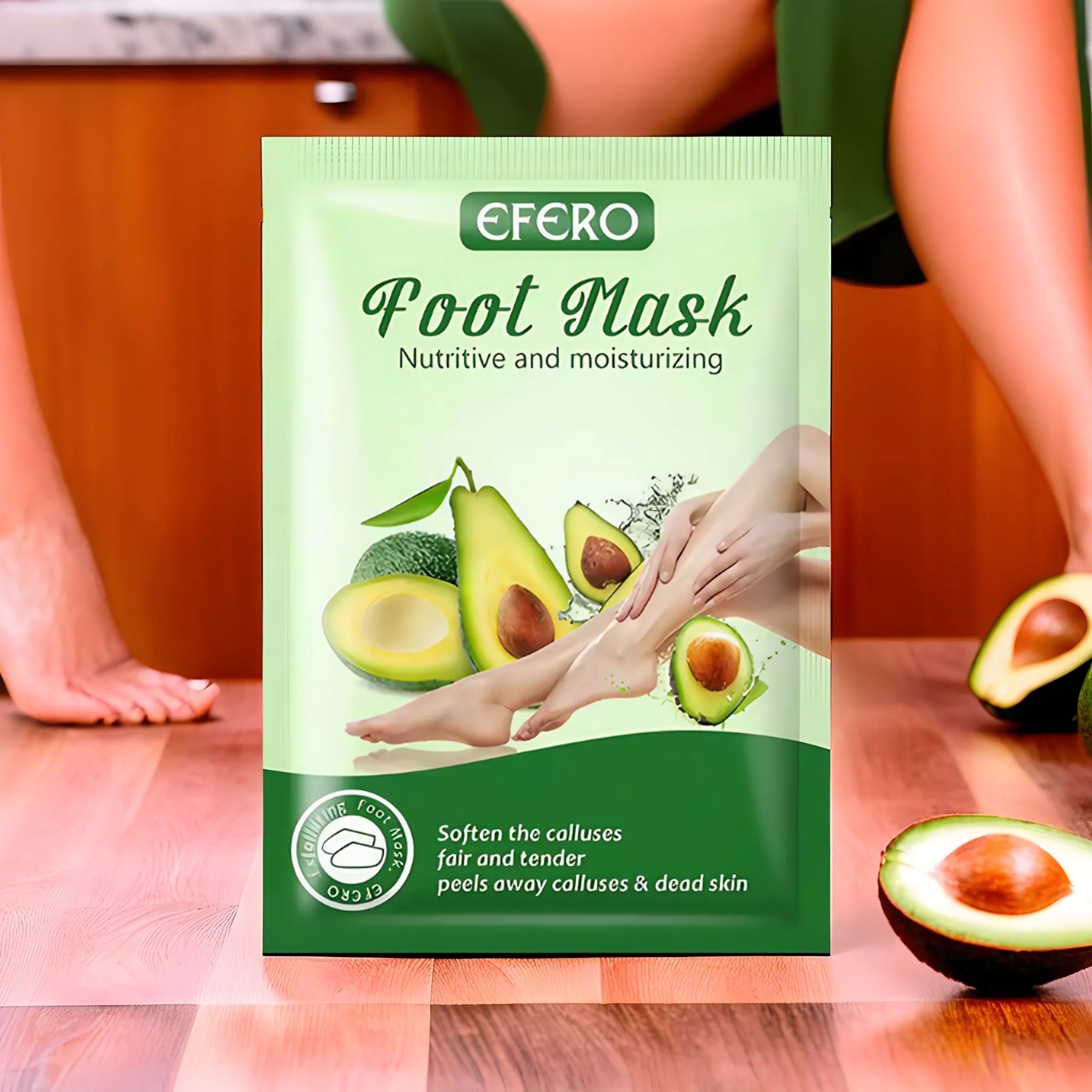 Masque exfoliant pour pieds à l’avocat