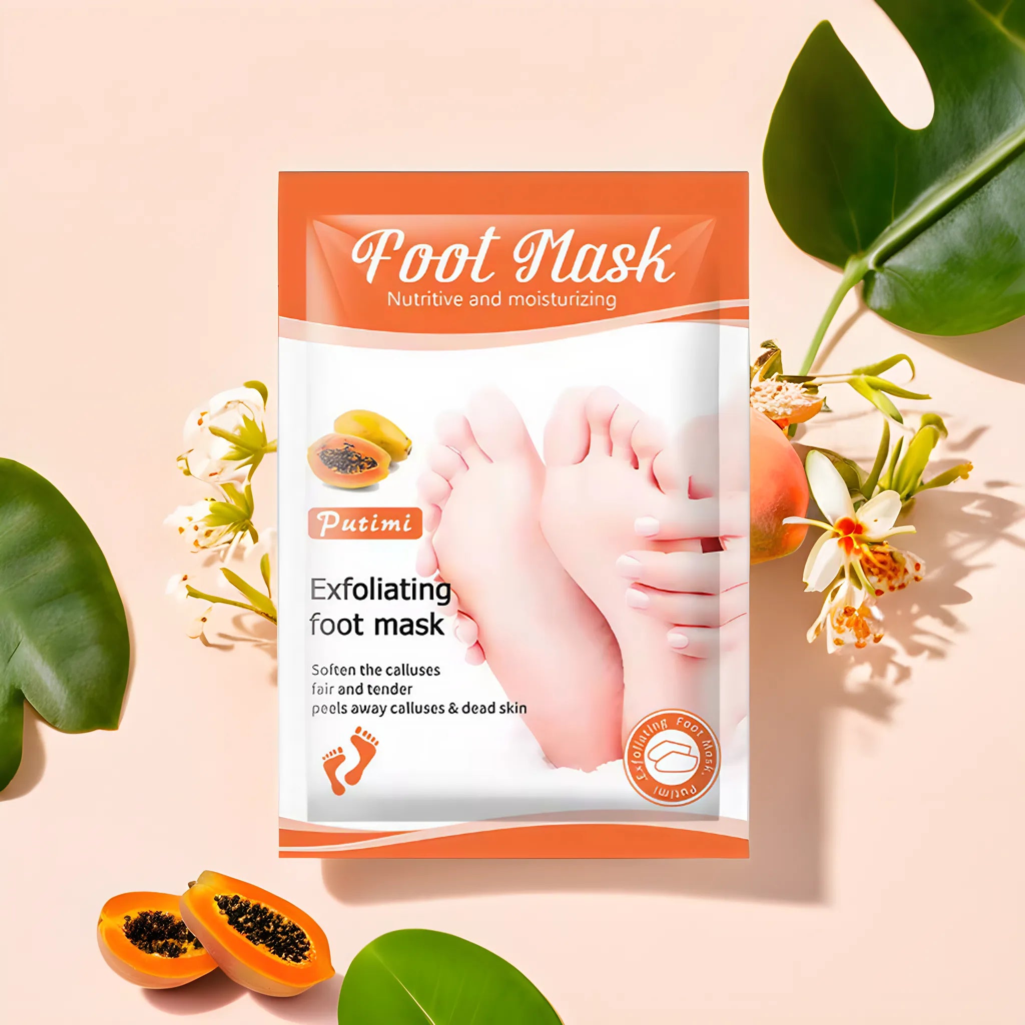 Masque exfoliant pour pieds à la papaye