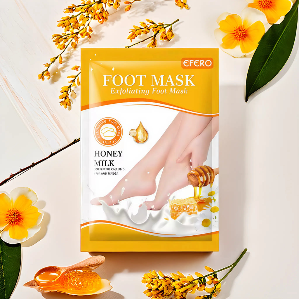 Masque exfoliant pour pieds au miel
