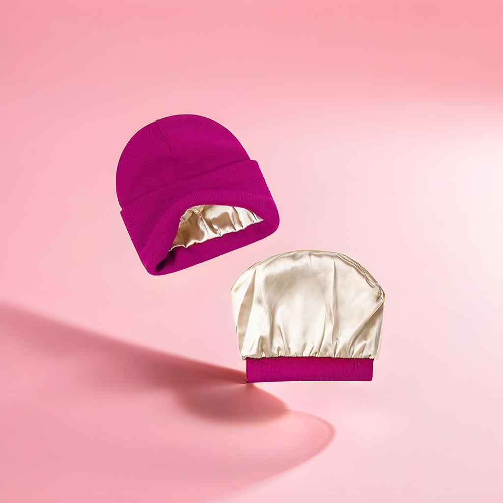 Bonnet d’hiver doublé en satin