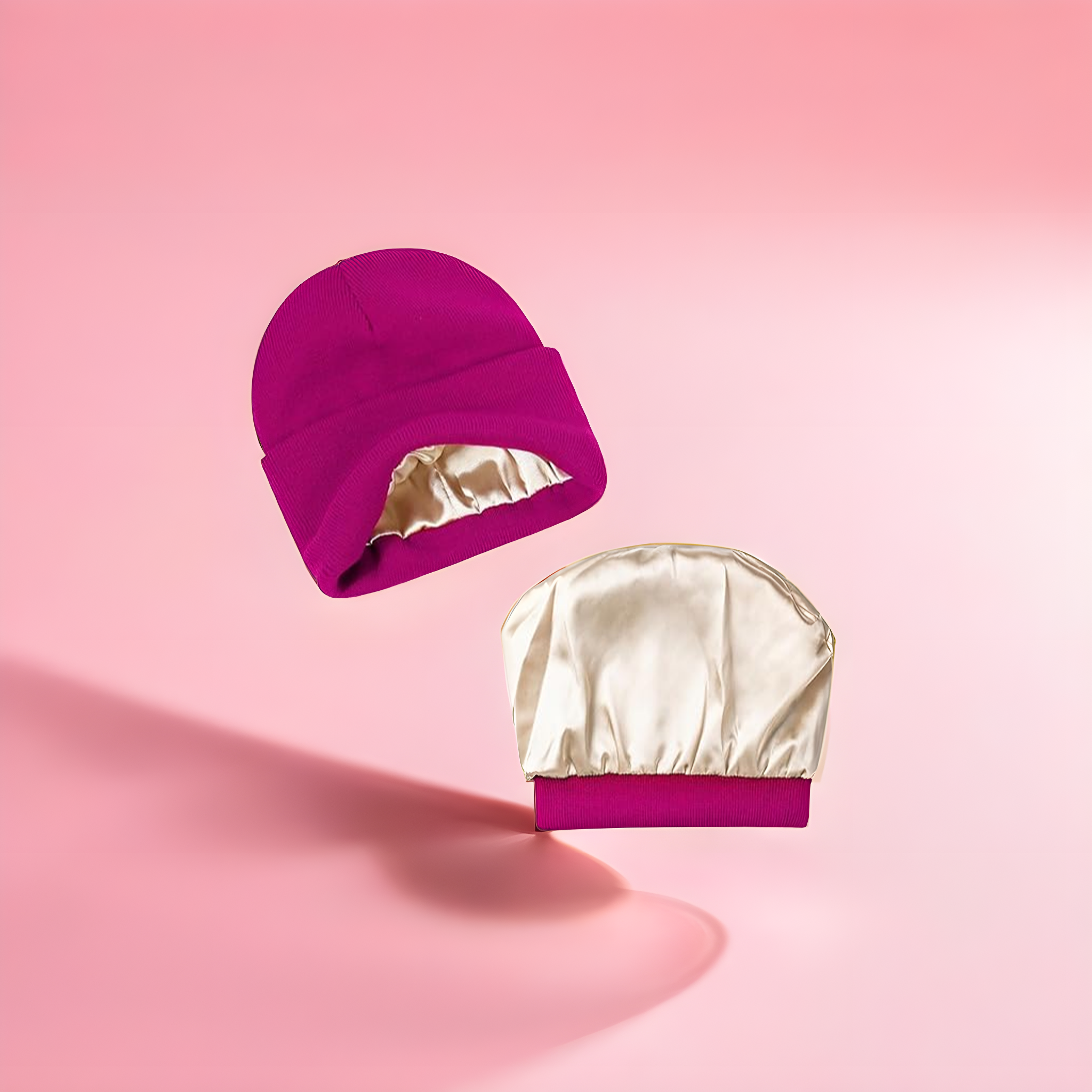 Bonnet d’hiver doublé en satin