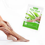 Masque exfoliant pour pieds à l’aloe vera
