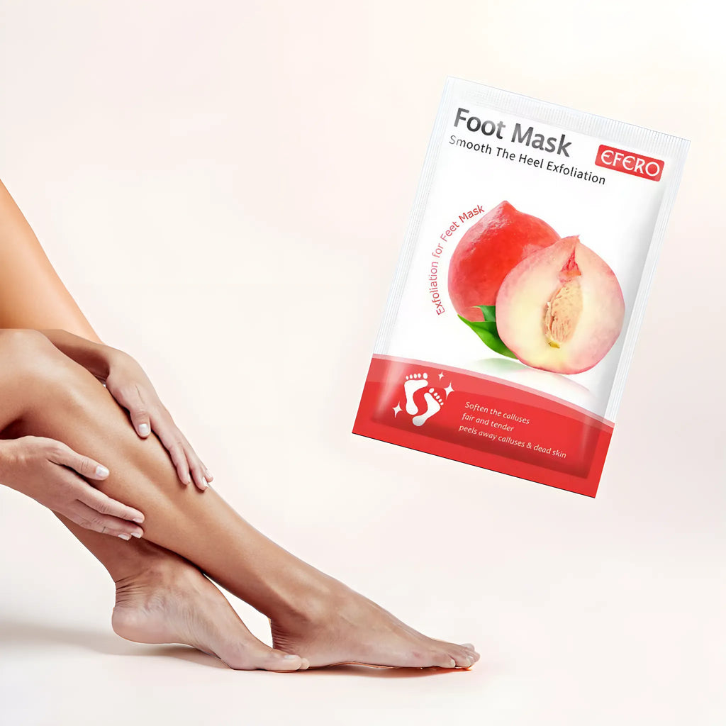 Masque exfoliant pour pieds à la pêche