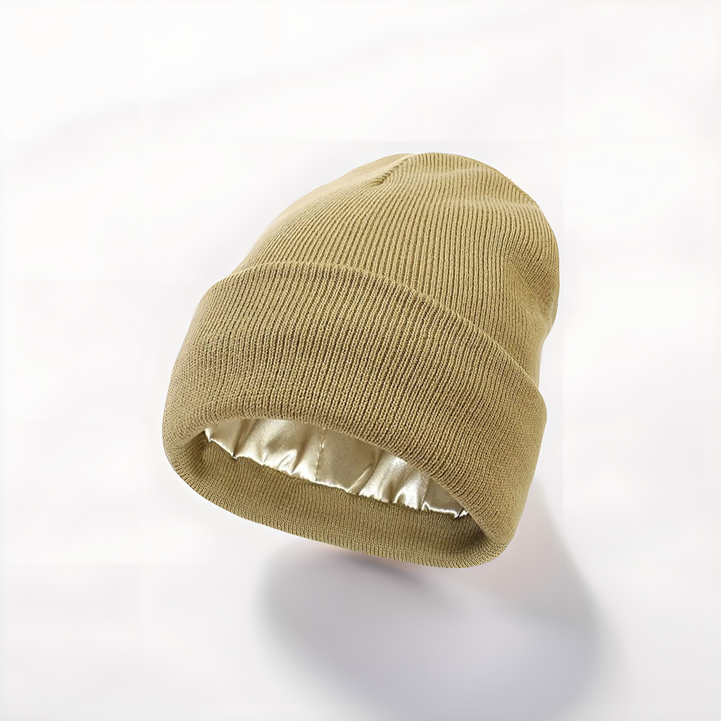 Bonnet d’hiver doublé en satin