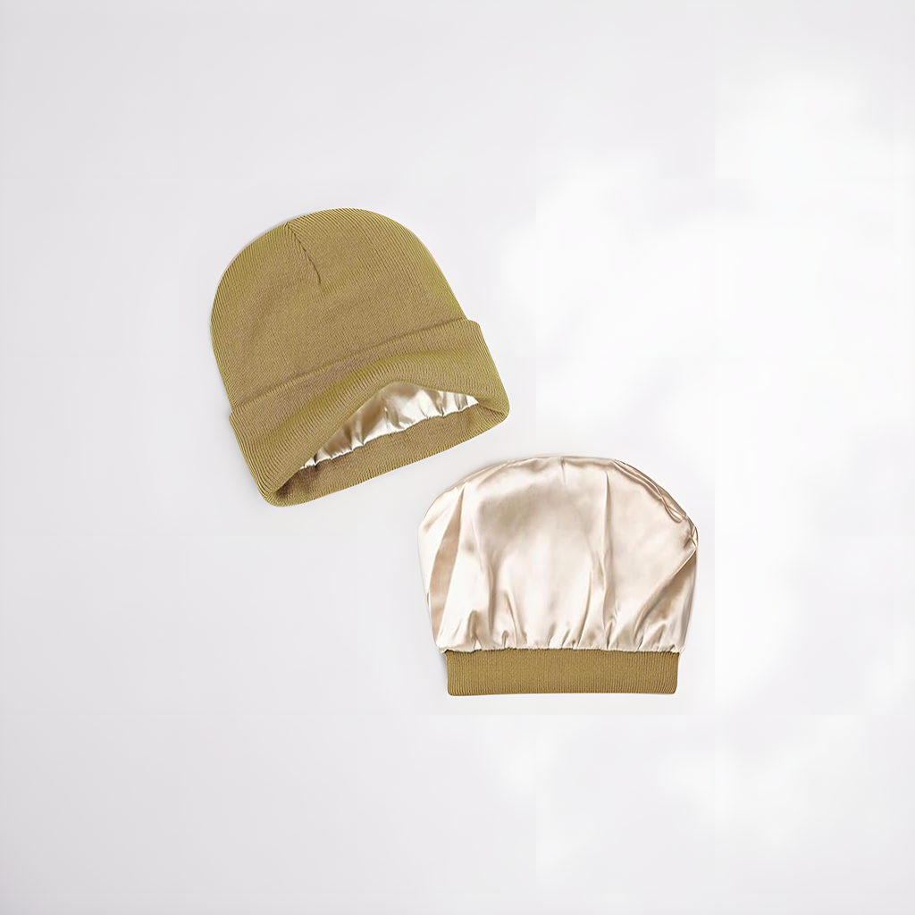 Bonnet d’hiver doublé en satin