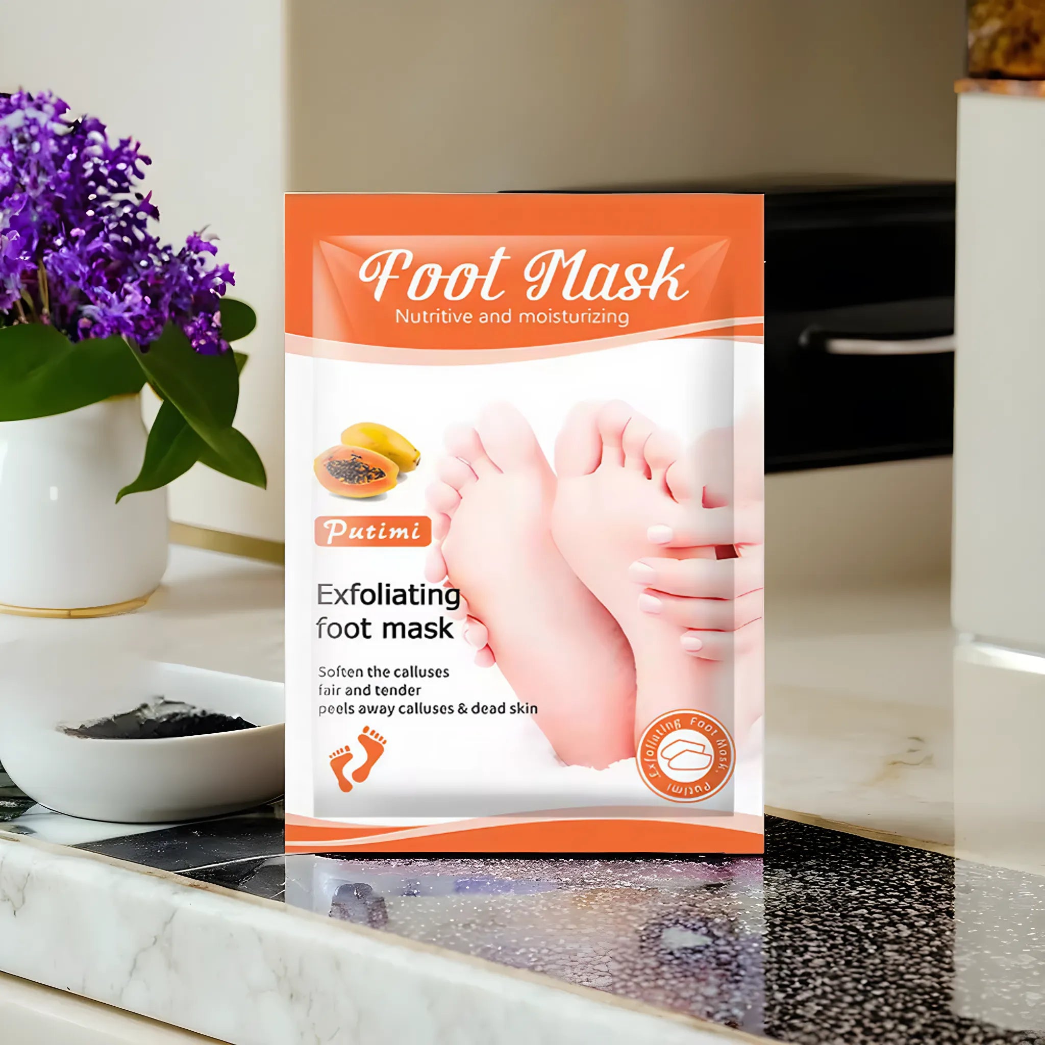 Masque exfoliant pour pieds à la papaye