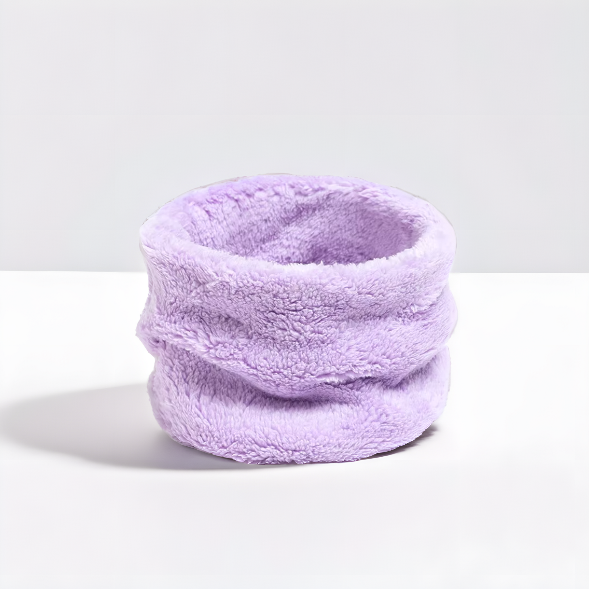 Cache‑cou polaire lila doux