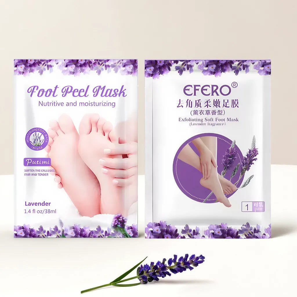 Masque exfoliant pour pieds à la lavande