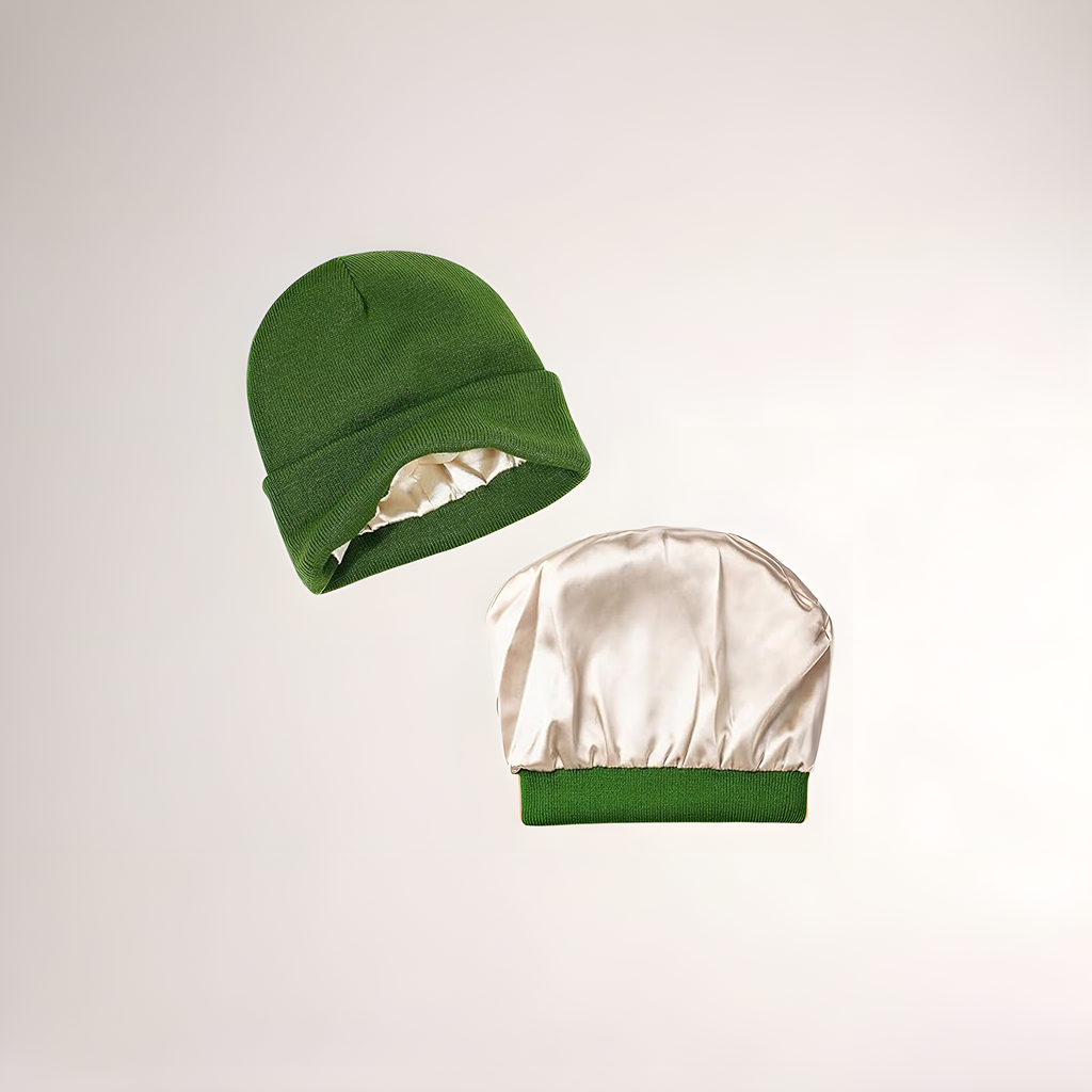 Bonnet d’hiver doublé en satin