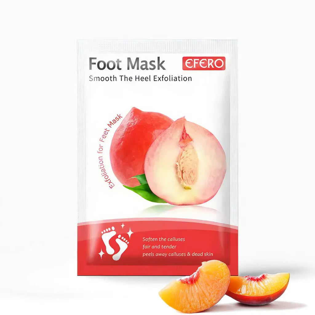 Masque exfoliant pour pieds à la pêche