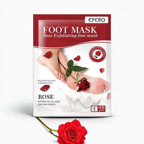 Masque exfoliant pour pieds à la rose