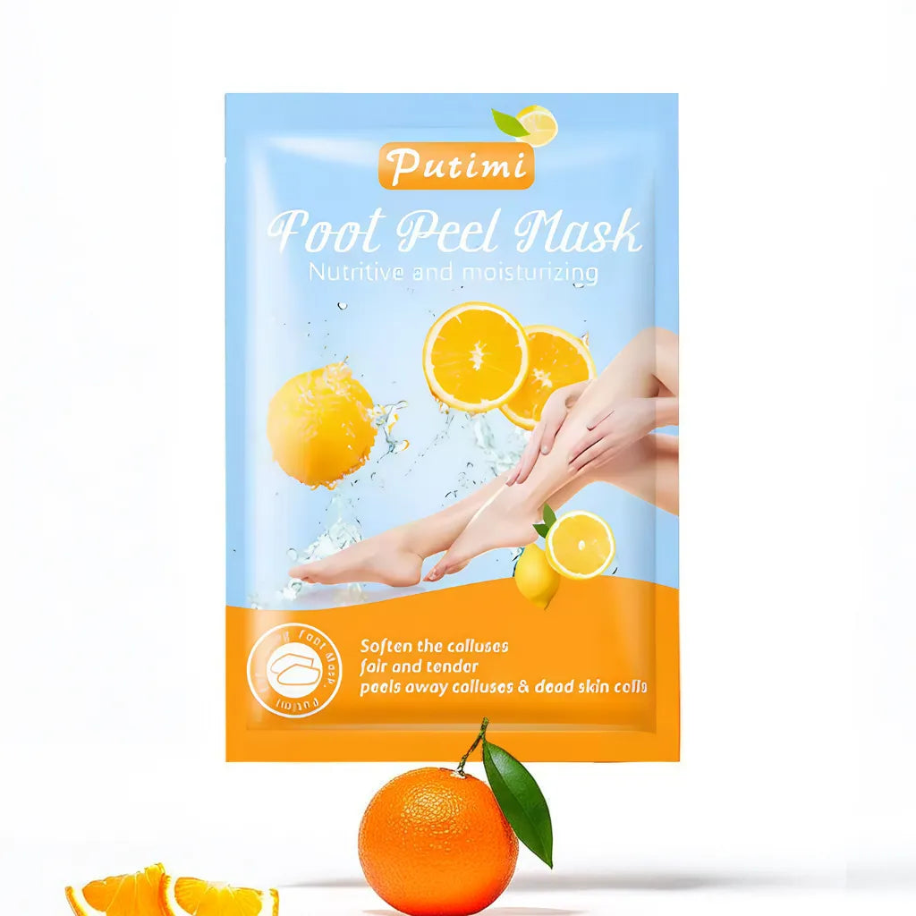 Masque exfoliant pour pieds à l’orange