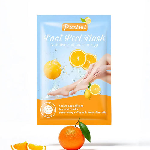 Masque exfoliant pour pieds à l’orange