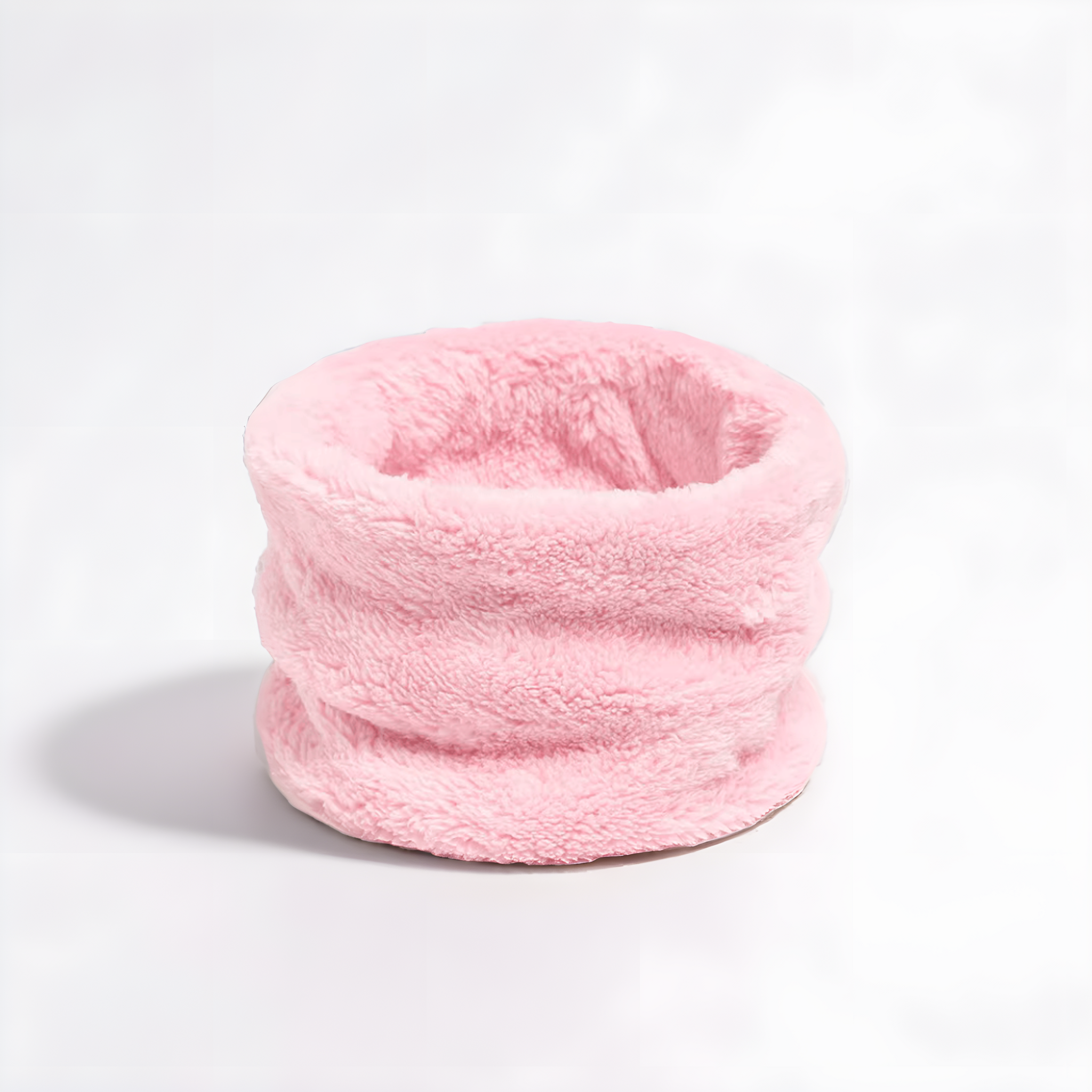 Cache‑cou polaire rose pastel