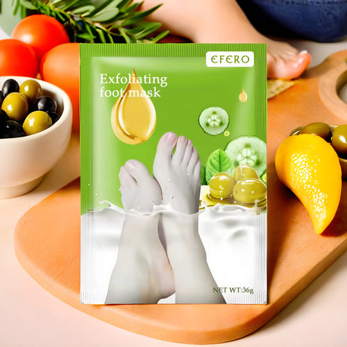 Masque exfoliant pour pieds à l’olive