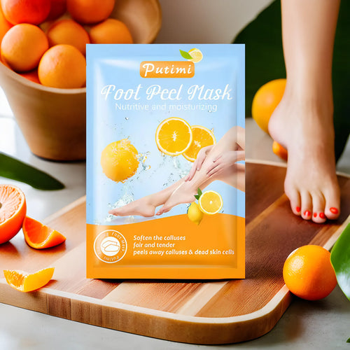Masque exfoliant pour pieds à l’orange