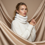 Cache‑cou polaire blanc neige