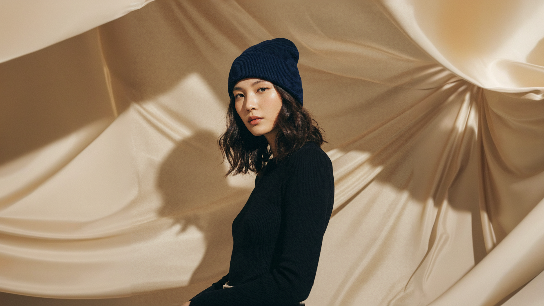 Bonnet d’hiver doublé en satin