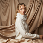 Cache‑cou polaire blanc neige