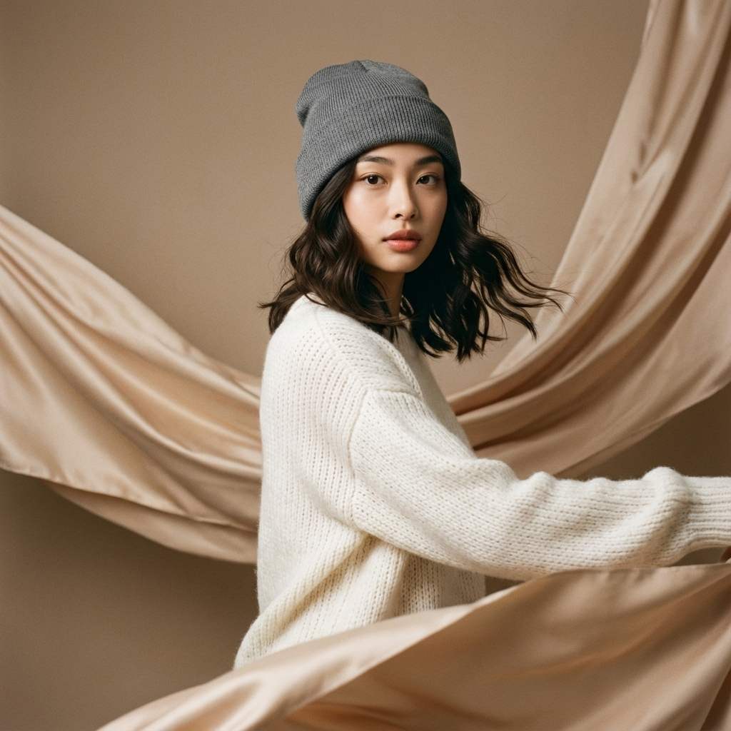 Bonnet d’hiver doublé en satin