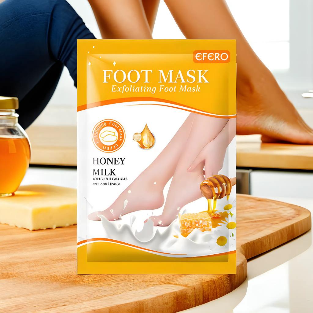 Masque exfoliant pour pieds au miel