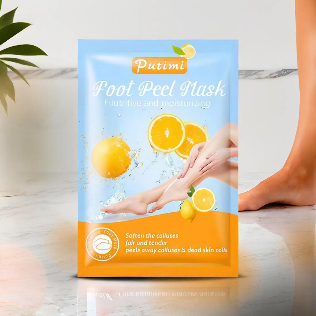 Masque exfoliant pour pieds à l’orange